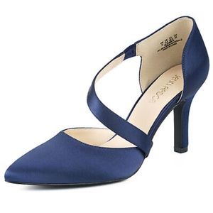 JENN ARDOR navy blue Women’s Stiletto Ankle Strap Pointed Toe Pumps heels NWT